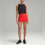 Lululemon  Pleat to Street Mid-Rise Skirt Tennis Golf Hot Heat Red Size 8 NWOT Photo 2