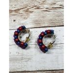 Vintage Clip On Earrings Half Hoop Extra Large Fruit Like Colors Statement Photo 8