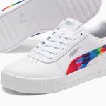 Carina Tie Dye Puma White-Metallic Silver Women's Sneakers size 6 retro Photo 1