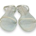 Stuart Weitzman Women's Sawyer Jelly Slide Sandals Silver Glittery Size 6 Photo 1