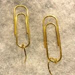 Paper Clip Earrings Gold Minimalist Fashion Jewelry Gift Photo 3