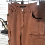 Forever 21 Brown Cargo Carpenter Wide Leg High Rise Pants Photo 9