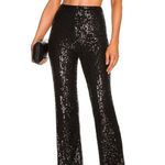 Camila Coelho Calvin Matching Set Strapless Crop Top & Pants Sequin Black Small Photo 0