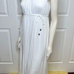 Motherhood Maternity Lace Hem Boho Maxi Dress in White size Small, NWOT Photo 5