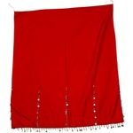 Handmade Red Beaded Coin Trim Wrap Skirt Cape OS Costume Boho Festival Sarong Size undefined Photo 10