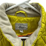 GH Bass and Co Quilted Vest Chartreuse Zip Front Fleece Collar Zip Pocket Medium Yellow Photo 9