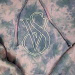 Victoria's Secret Tie Dye Hoodie Sweatshirt Pink Gray Blue VS Logo Size M Photo 2