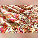 Rose + Olive Orange & White Sleeveless & Smocked Top Photo 4