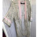 Anthropologie Floreat Floral Kimono Empire Waist Robe Tie Duster Lounge Lace Med Photo 10
