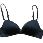 Victoria's Secret Victoria Secret Black Paded No Wire Straps Gold V Detail On Ftont Bra SZ 34B Photo 0