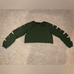 Dark Green Long Sleeve Crop Top Photo 1