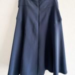 Karen Millen Navy Blue A-Line Flared Skirt US 6 | Button Waist Detail | Elegant Photo 9