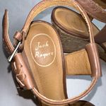 Jack Rogers Jack Rogers Brown Leather Rainbow Espadrille Wedge Sandals Heels Womens 9.5 Photo 2