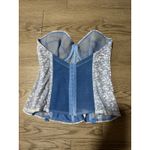 Carnival Vintage Blue Lace Corset Bustier Bra Top 38C‎ Underwire Garter Straps Size undefined Photo 1