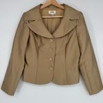 Talbots Beautiful Silk &Cotton Blend Formal Brown Blazer, black tie, size 10 Photo 2