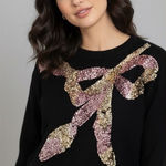 Vintage de rotchild angora silk sequin sweater Black Size M Photo 0