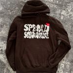 Serotonin Supply Brown Hoodie with Graphic Print “Spread Serotonin” Large Photo 0