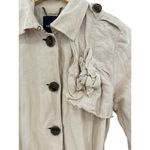 Gryphon New York Knot Twist Womens Jacket Small Khaki Short Long Sleeve Button Photo 1