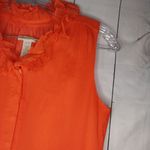 J.Crew  Naomi Top Orange Lined Silk Sleeveless Ruffle Neck Blouse Photo 1