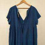 Natural Life Indigo Avery Jumpsuit Linen Blend Wide leg Oversized Fit Blue Sz L Photo 11