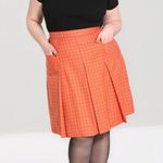 Hell Bunny Orange & Black Check Zora Skirt NWT | 2XL | Photo 2