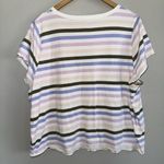 J. Crew Essentials Tee Shirt Short Sleeve Woman’s 3X Striped White Pink Purple Size undefined Photo 2