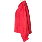 Chico's Chico’s Women’s Red Faux Suede Oversized Button Up Shirt Jacket Size 2 Photo 2