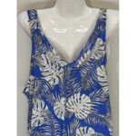 ellos Blue Tropical Scoop Neck Mini Dress LARGE NWT Coastal Beachy Bohemian Photo 5