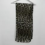 Unbranded Italy Leopard Print Long Scarf Rectangle Satin Polyester Black Photo 4