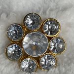 Flower Shape Pin Brooch Jewelry Flower Shape Clear Sets Gold Color Metal Back Photo 1