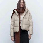 ZARA EXQUISITE Man-Made Leather PUFFER JACKET XS Photo 3