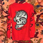 Red Longsleeve Lurking Class Graphic Tee Photo 1