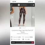 Lululemon  Pants Align High-Rise Crop 23‎ SHINE Radiate Foil French Press Brown 0 Photo 5