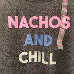 Jenni long Sleeve Lounge Wear Pajama Top M Medium Nachos And Chill Gray NWT Photo 2