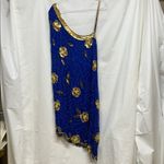 Boutique Vintage Dress Women Small Blue Cobalt Gold Sequin Hula Water Goddess Costume Photo 1