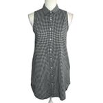 ONIA  Kaylee Button Front Shirt Dress Small Black White Gingham Plaid Mini Casual Photo 2