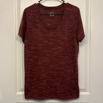 Nike Womens  DRI-FIT Maroon Heathered Scoop Shirt Iconic Swoosh Size XL EUC #0650 Photo 1
