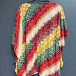 Lane Bryant WO SIZE 14/16 SHEER BOX PONCHO TOP DRAWSTRING WAIST VIBRANT … Photo 7