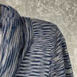 Notations Women's Blue & Gray Ikat Boho Cowl Neck Sweater - Size XL - Lagenlook Photo 1