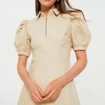 Hyacinth House Tuckernuck Sand Zip Denim Mini Dress Size Small Tan Photo 0