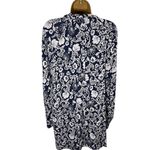 ZARA  Jacquard Long Sleeve Floral Dress Navy White M Photo 2