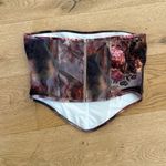 White Fox Boutique  - Want Need Love Bustier Crop Top in Purple Brown & Pink Photo 2