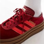 Adidas Women’s Gazelle Bold Velvet Team Victory Red Size 9 NEW Photo 0
