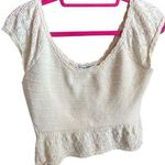 ZARA Womens Crocheted Cream Cotton Top Medium Boho Summer Beach Festival *flaw Photo 0