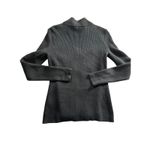 J. McLaughlin  Full Zip Jacket Pockets Black Silk Quilted Ribbed Photo 2