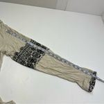 POL  Cream Black LOVE Patterned Top Long Sleeve Shirt Womens Size Large Stretch Photo 6