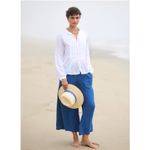 Gorsuch Clea Crop Linen Pant by CP Shades Blue Size XS Photo 8