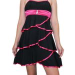Taboo Vintage 90s Black & Pink Ruffle Dress Photo 3