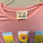 French Pastry Sunflower Twisted Rushed Y2k Pink Baby Tee Shirt Size Small NWOT t1231 Photo 3