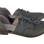 Restricted Oxford Shoes Womens 8 Green Suede Open Side Lace Up D'Orsay Flats Photo 0